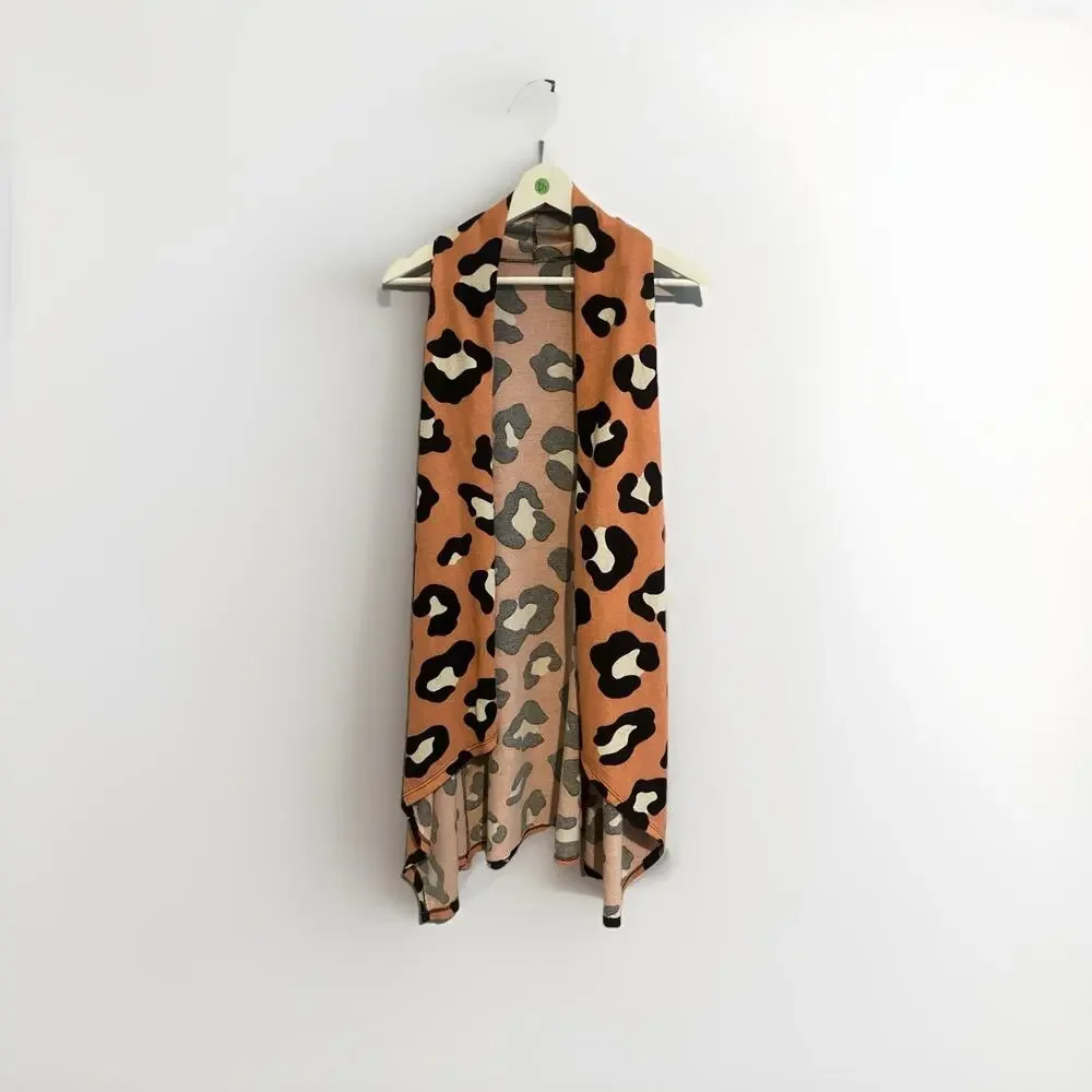 Sweater Womens Cardigan‎ Vest Animal Cheetah Print Tunic